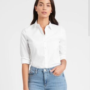 Brand new Banana Republic white tailored button down. 2 petite